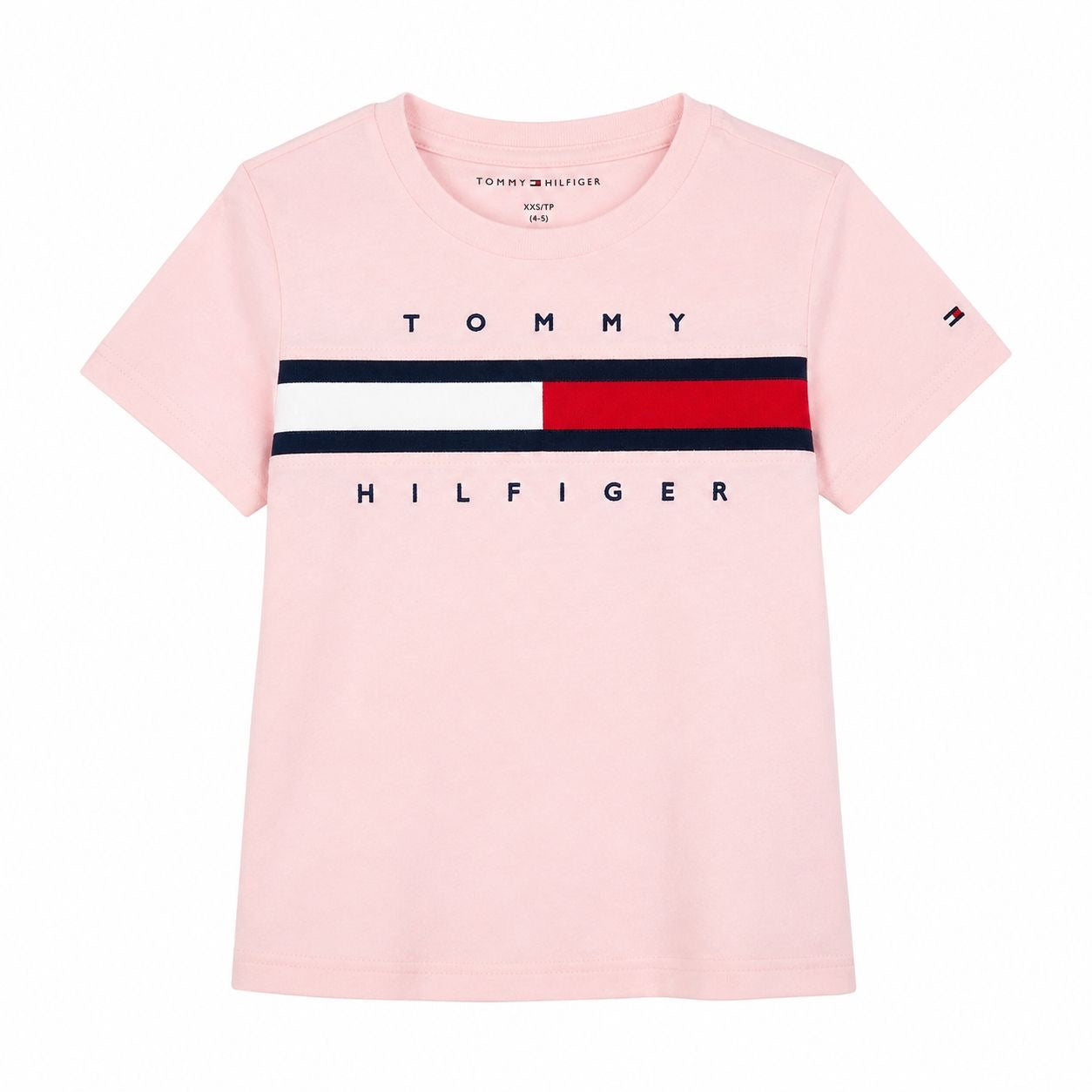 Tommy Hilfiger Girls Peach Solid Round Neck T-Shirt