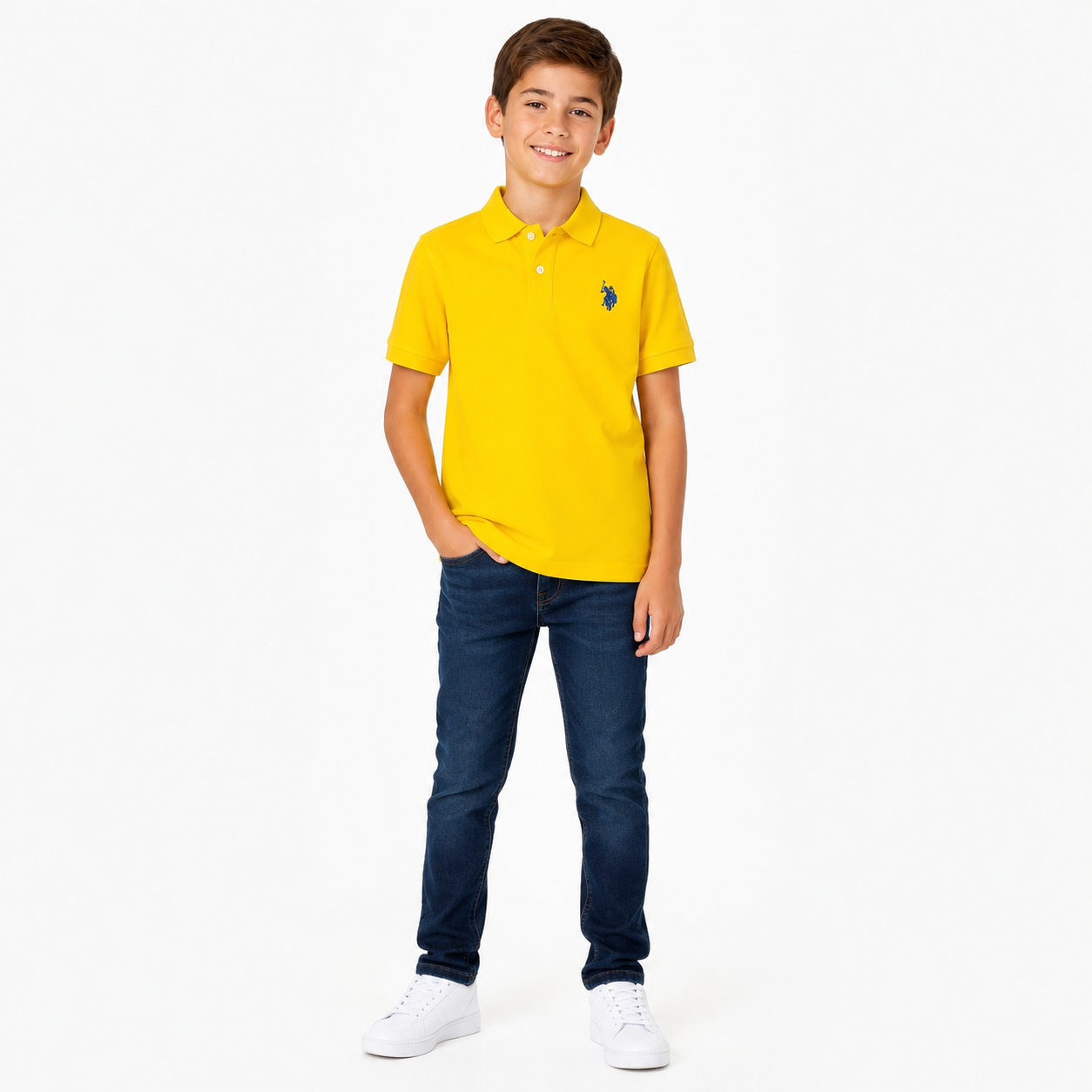 U.S. Polo Assn. Boys Cotton Pique Solid Polo Shirt