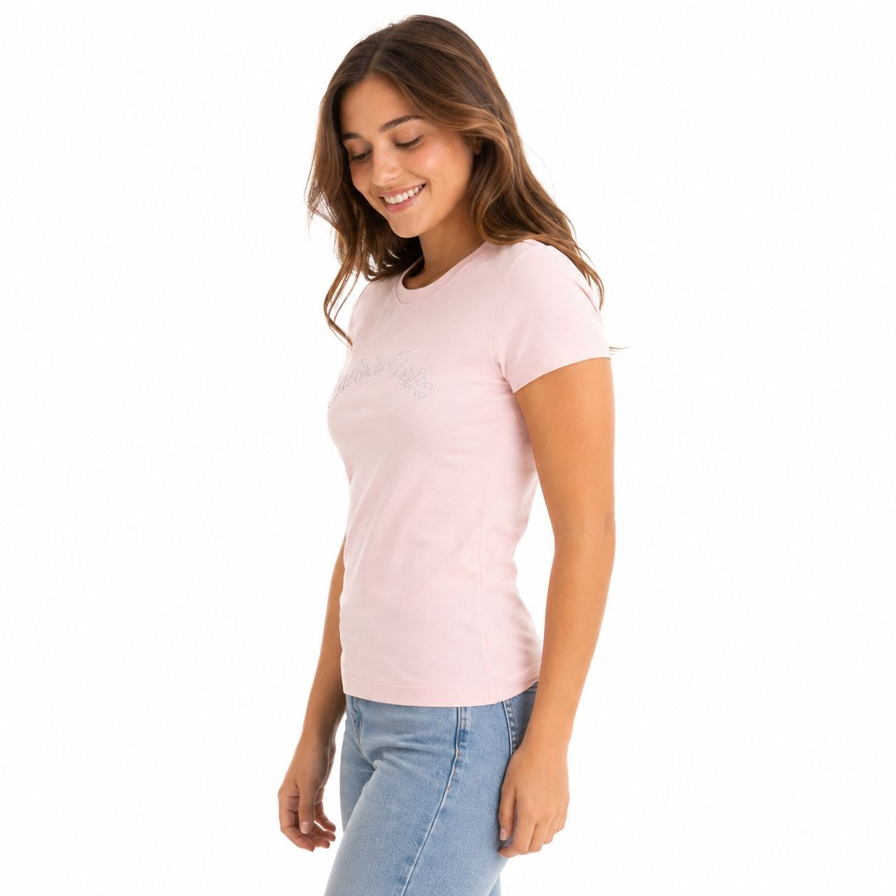 Calvin Klein Slim Cotton Modal Foil Logo Tee Women’s