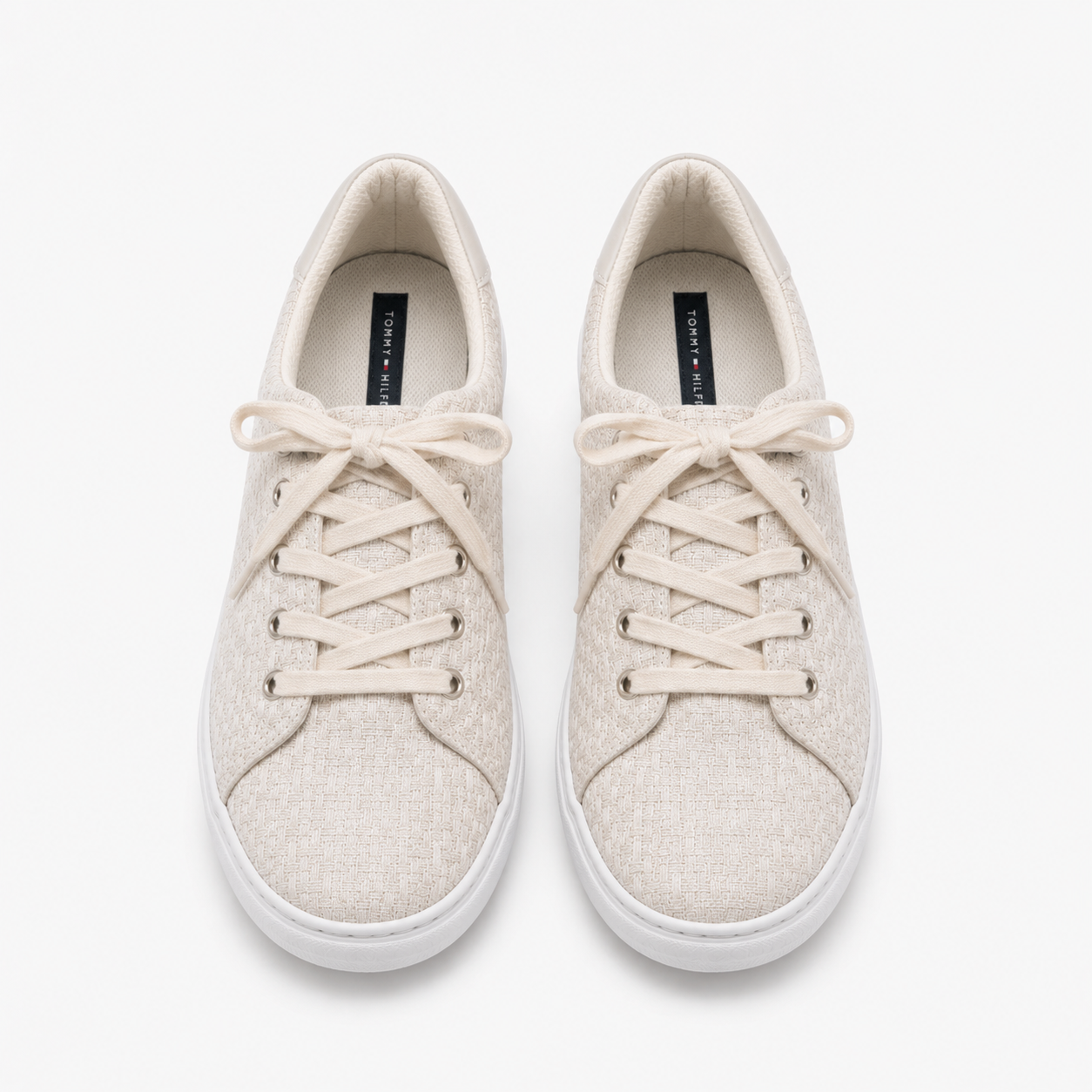 Tommy Hilfiger Platform brand in cream beige color with laces