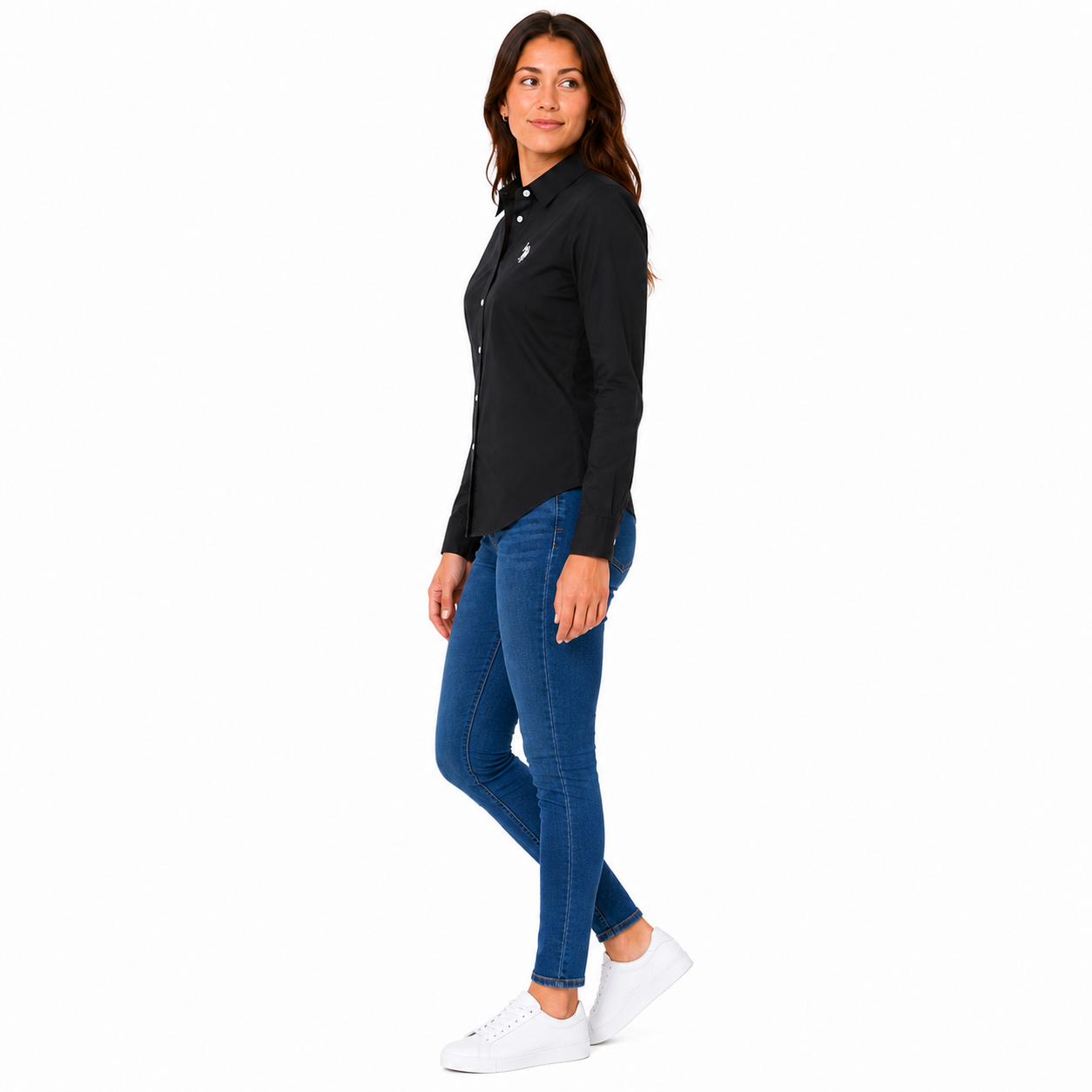 U.S. POLO ASSN-Long sleeve button shirt for ladies