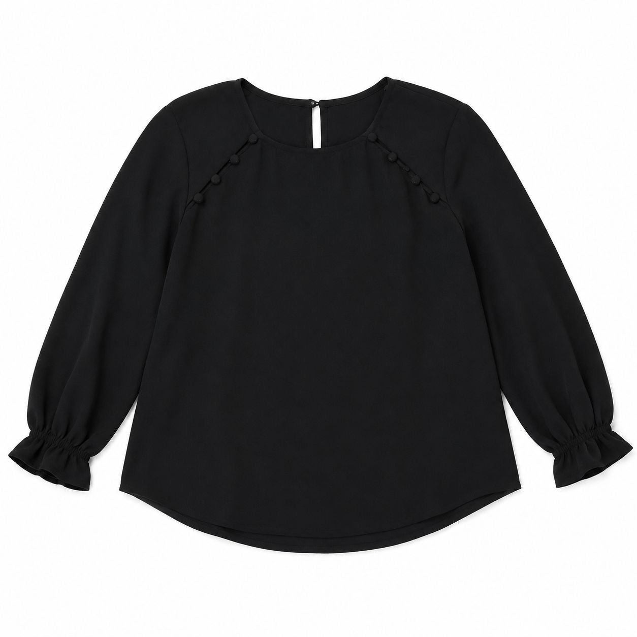Lily White Black long-sleeved blouse is the BALINA model of the IVY & OAK brand