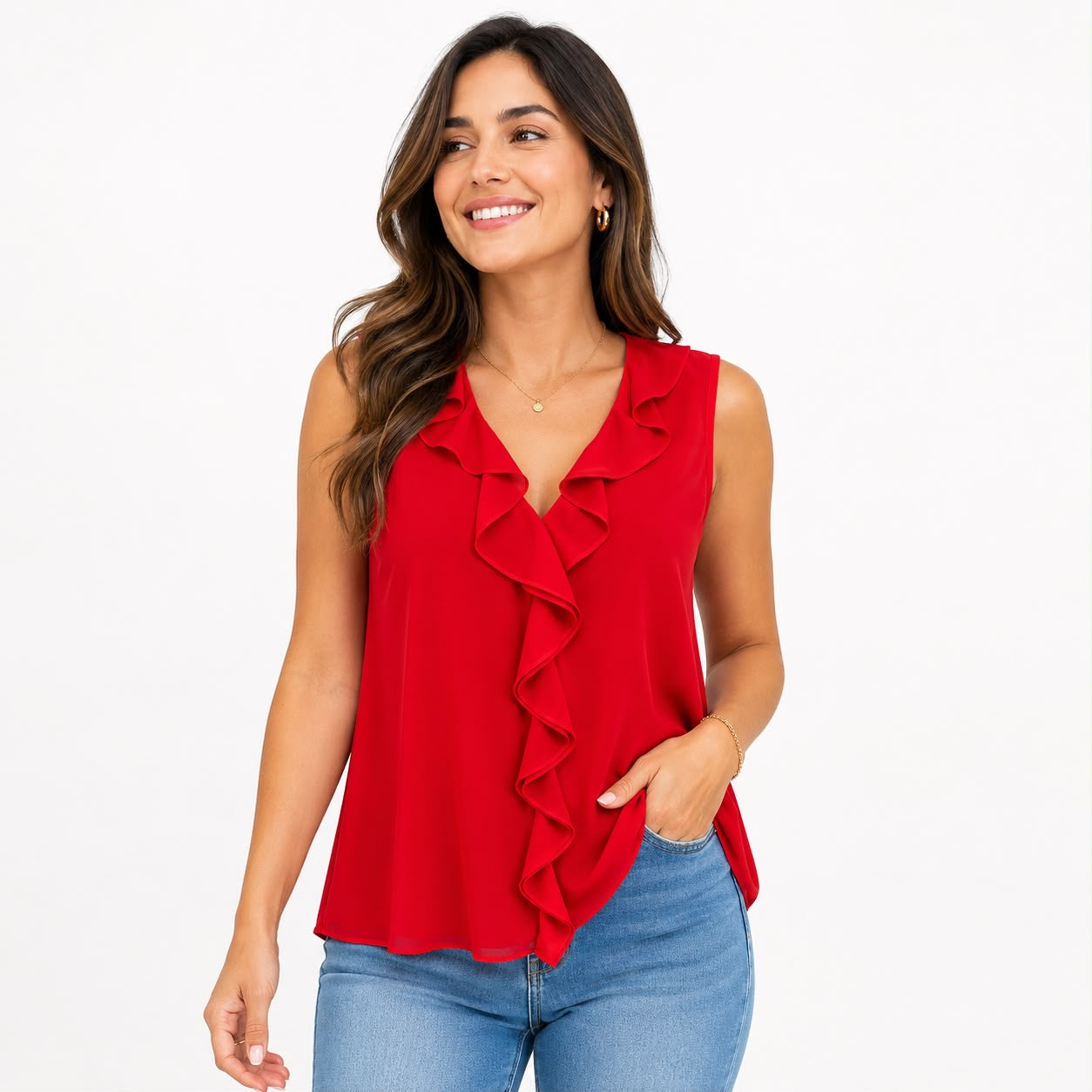 Calvin Klein red sleeveless blouse Women’s