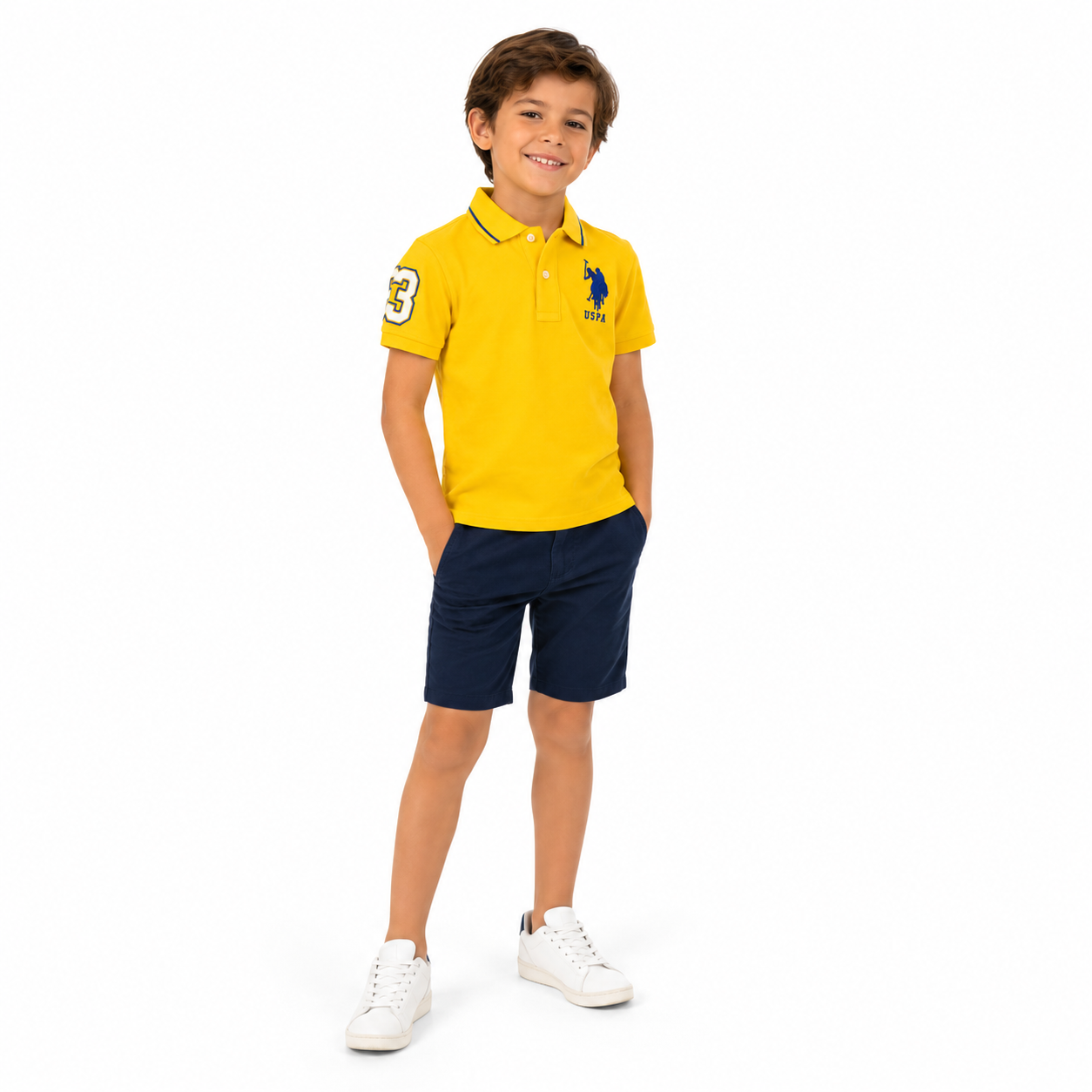 US Polo ASSN Boys Solid Collar Polo