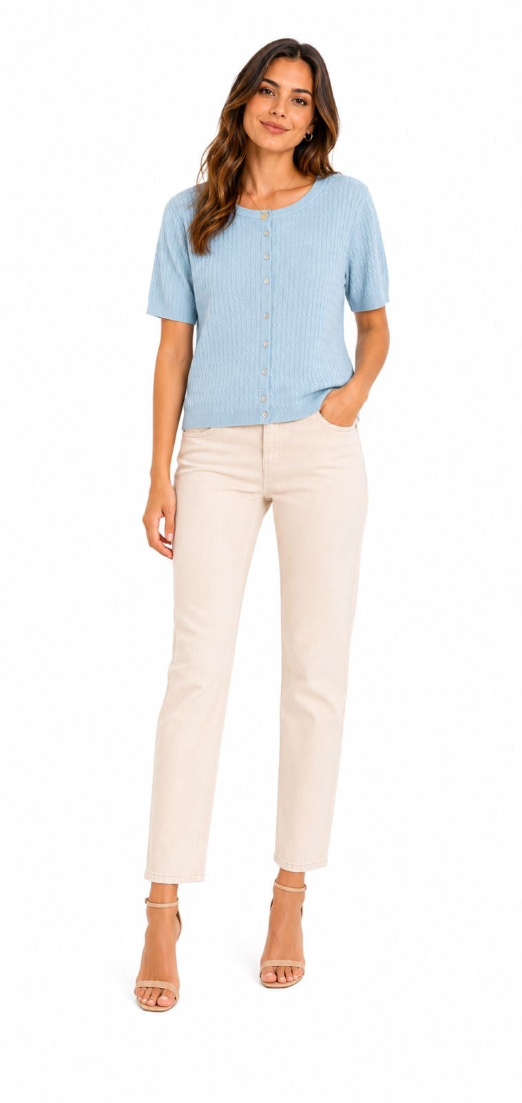 CYRUS-Short-sleeved knit cardigan