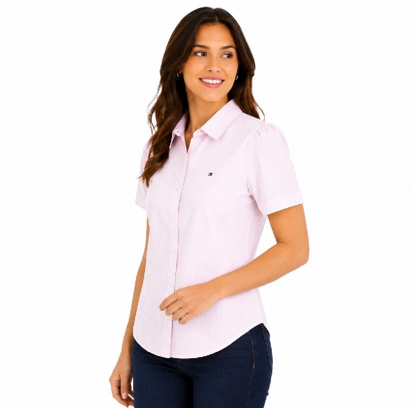TOMMY HILFIGER-Short-Sleeve Striped Oxford Shirt