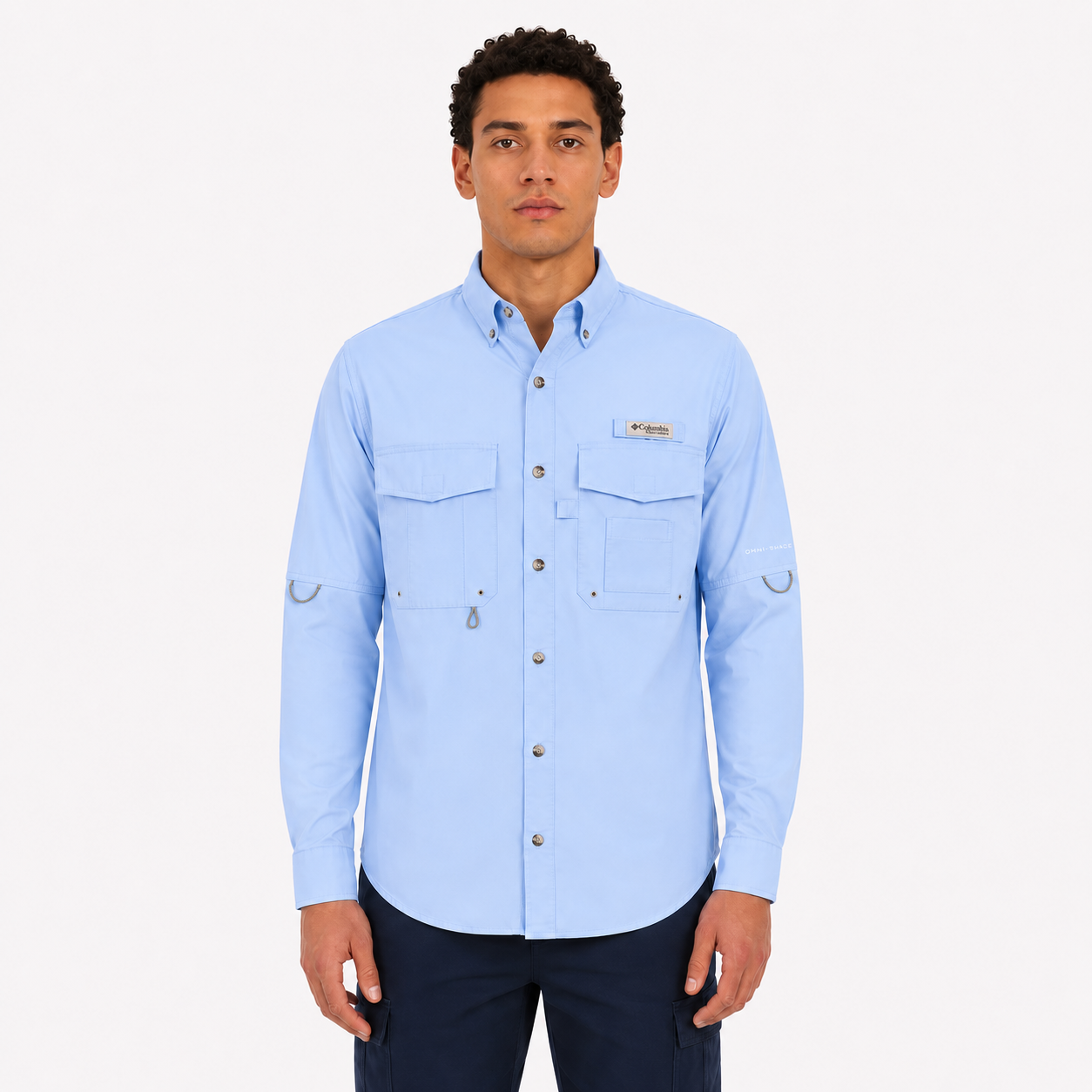 Columbia PFG long sleeve shirt for men in blue