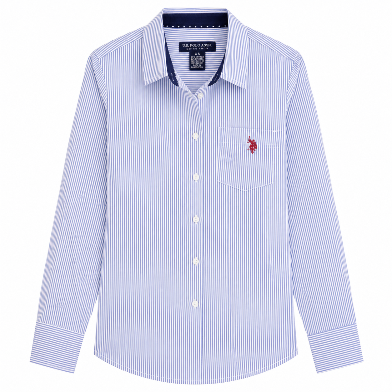 U.S Polo Assn Stripped Poplin Long Sleeve Shirt