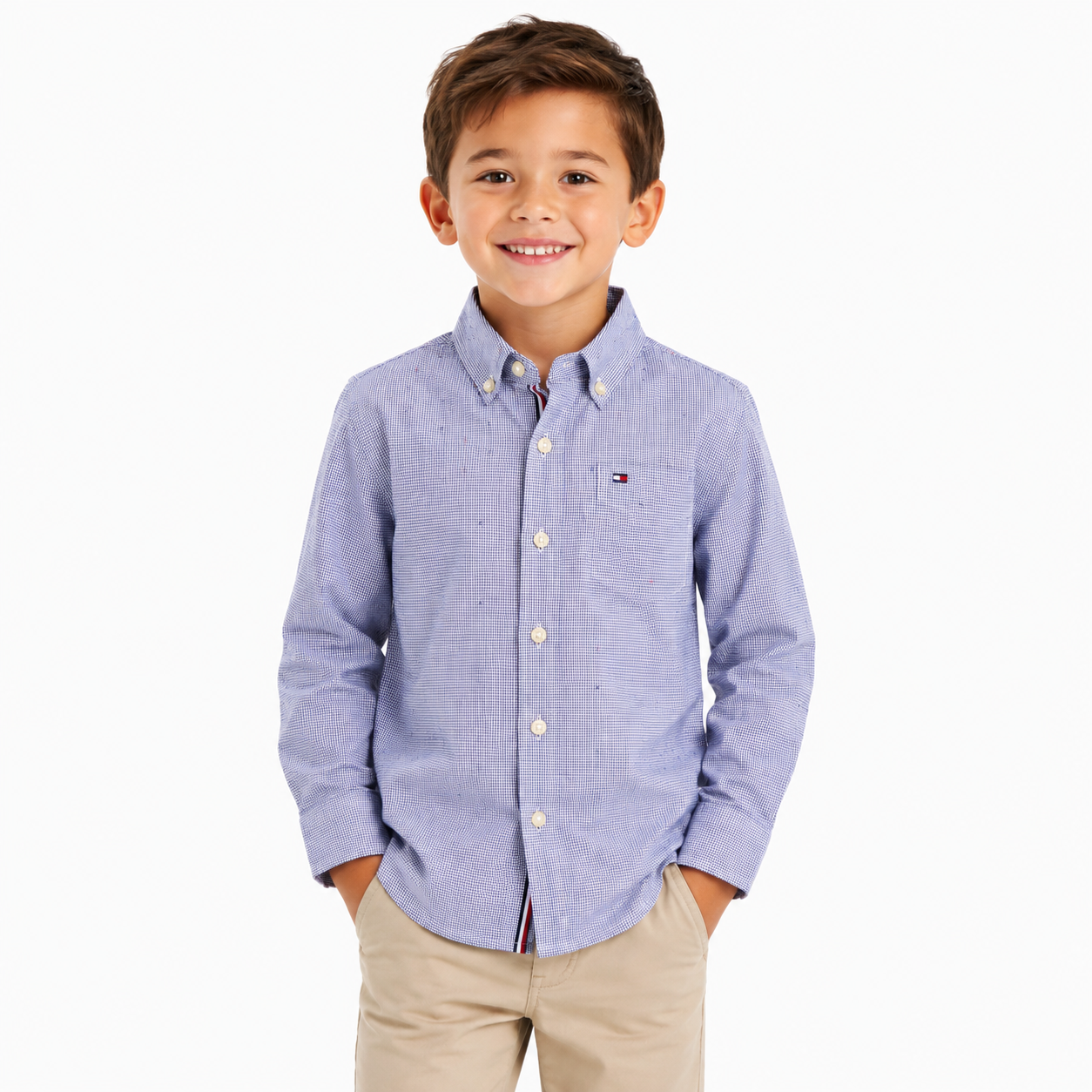 Tommy Hilfiger shirt in blue vichy checks with buttons