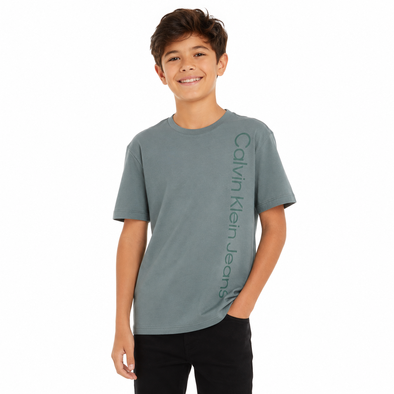 CALVIN KLEIN-Kids' Vertical Logo T-Shirt
