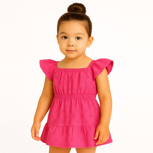 BCBG Girls' Cotton Eyelet Dress