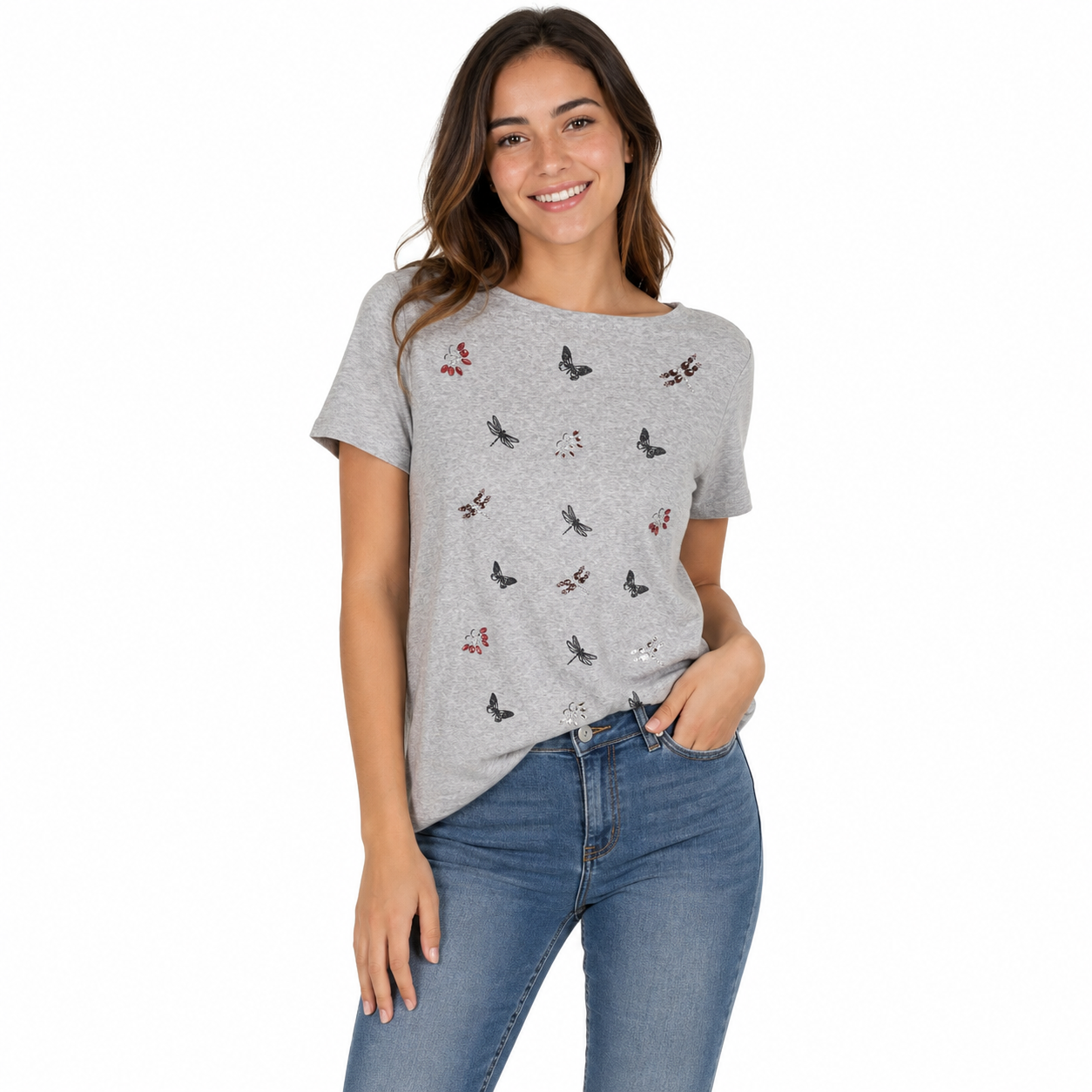 Karen Scott Plus Size Short Sleeve Garden T-Shirt