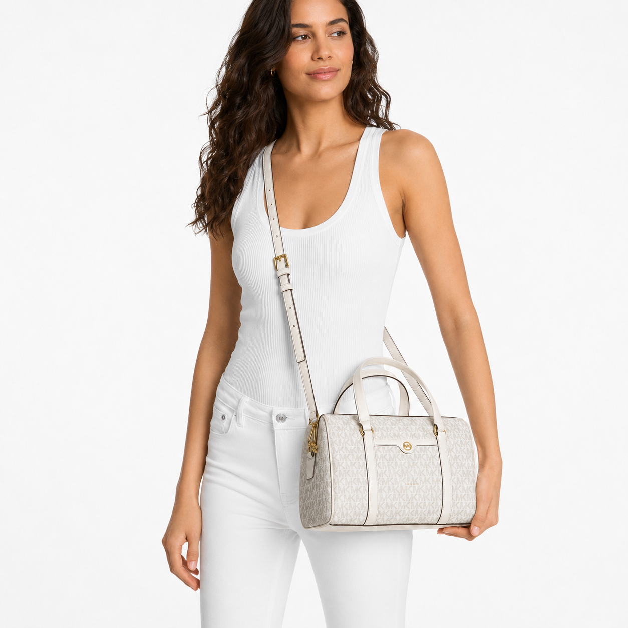 Michael Kors Jet Set Travel Medium Duffle Satchel Crossbody Bag