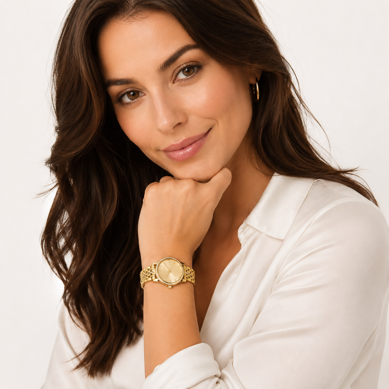 Michael Kors Women's Melissa Gold-Tone Stainless Steel Bracelet Watch