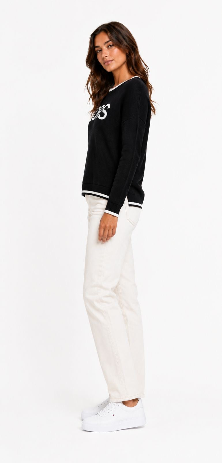 Michael Kors women's black long-sleeved sweater