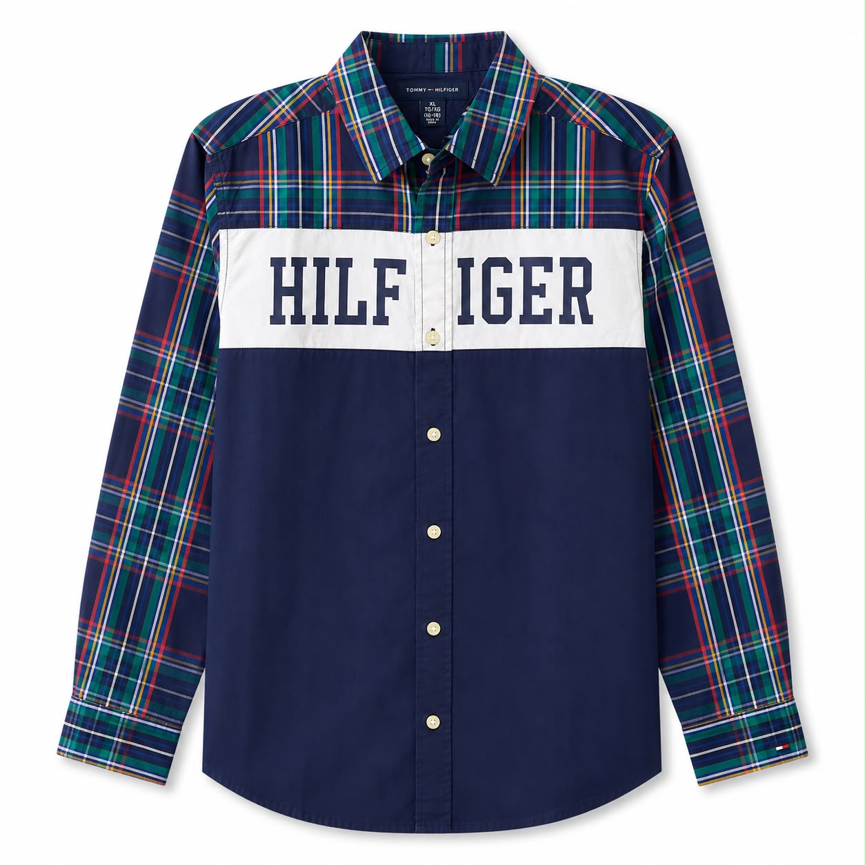 Tommy Hilfiger Color block button shirt for boy