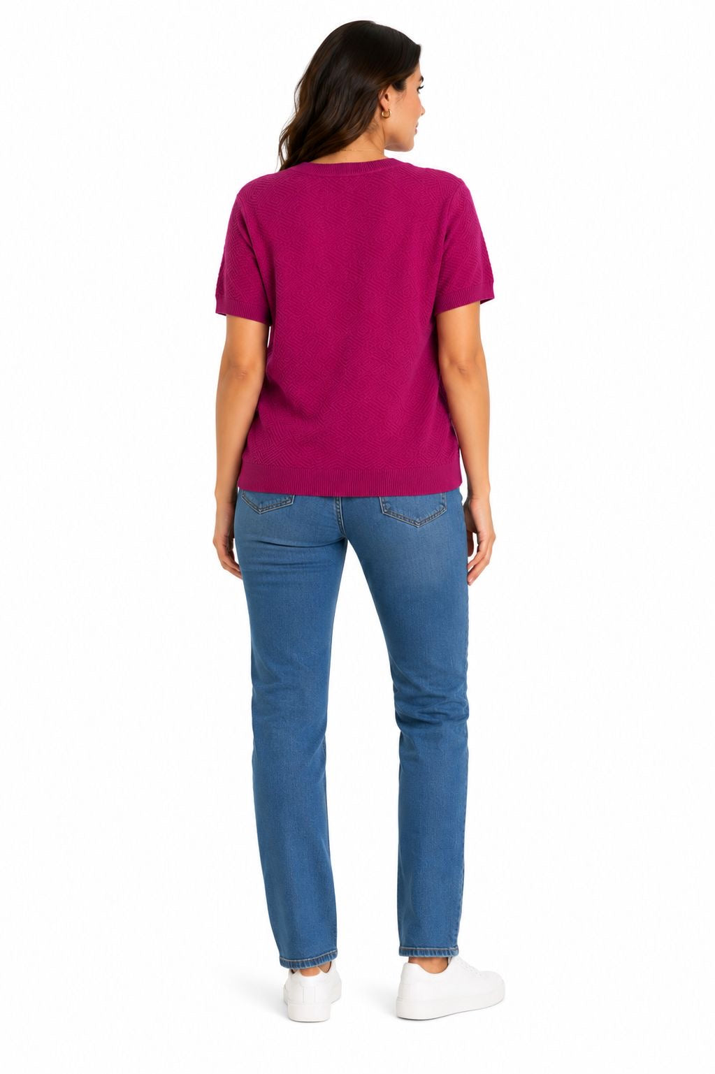 ANNE KLEIN-Short-sleeved knit blouse