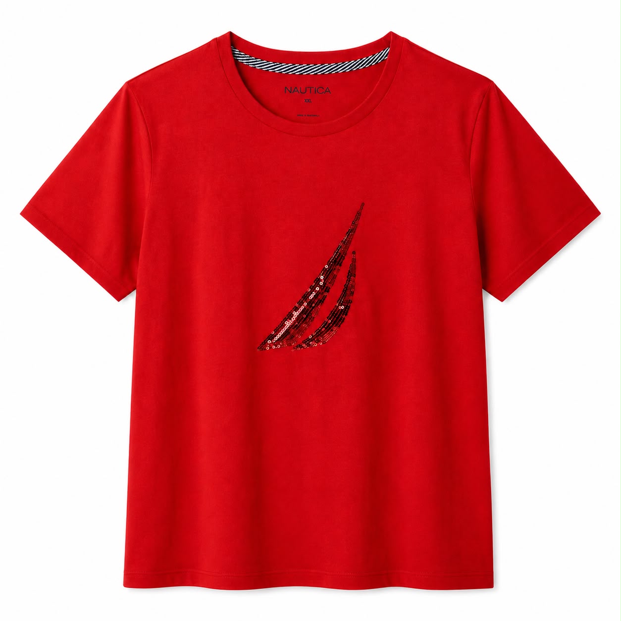 Nautica Sustainably Crafted Sequin Brand Icon T-Shirt