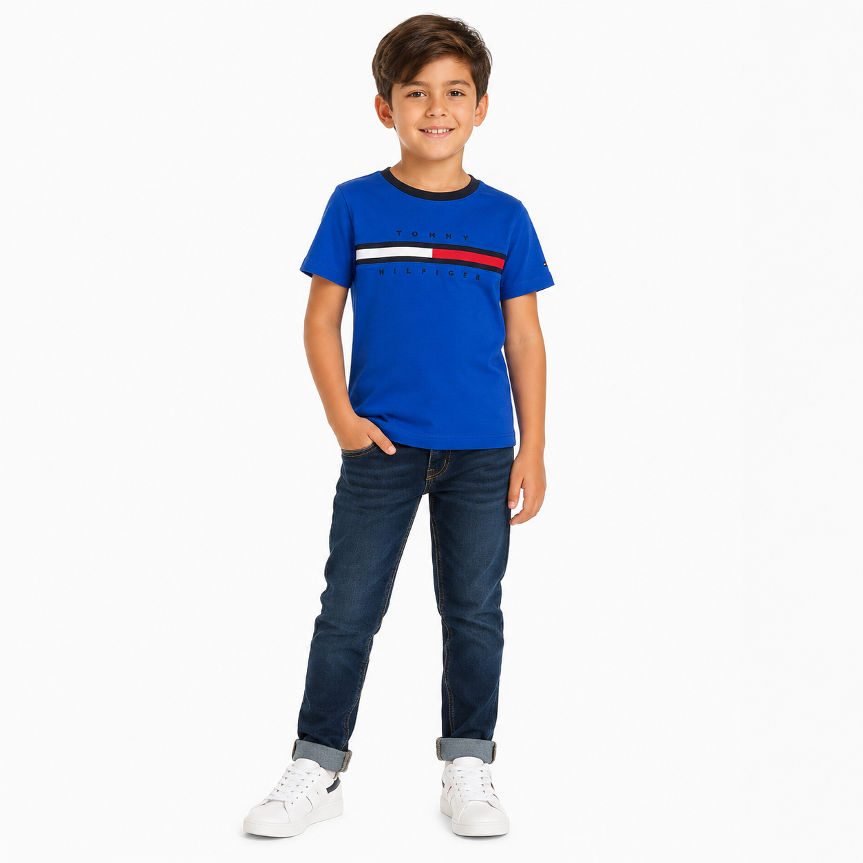 Tommy Hilfiger Boys’ Regular-Fit T-Shirt with Signature Stripes