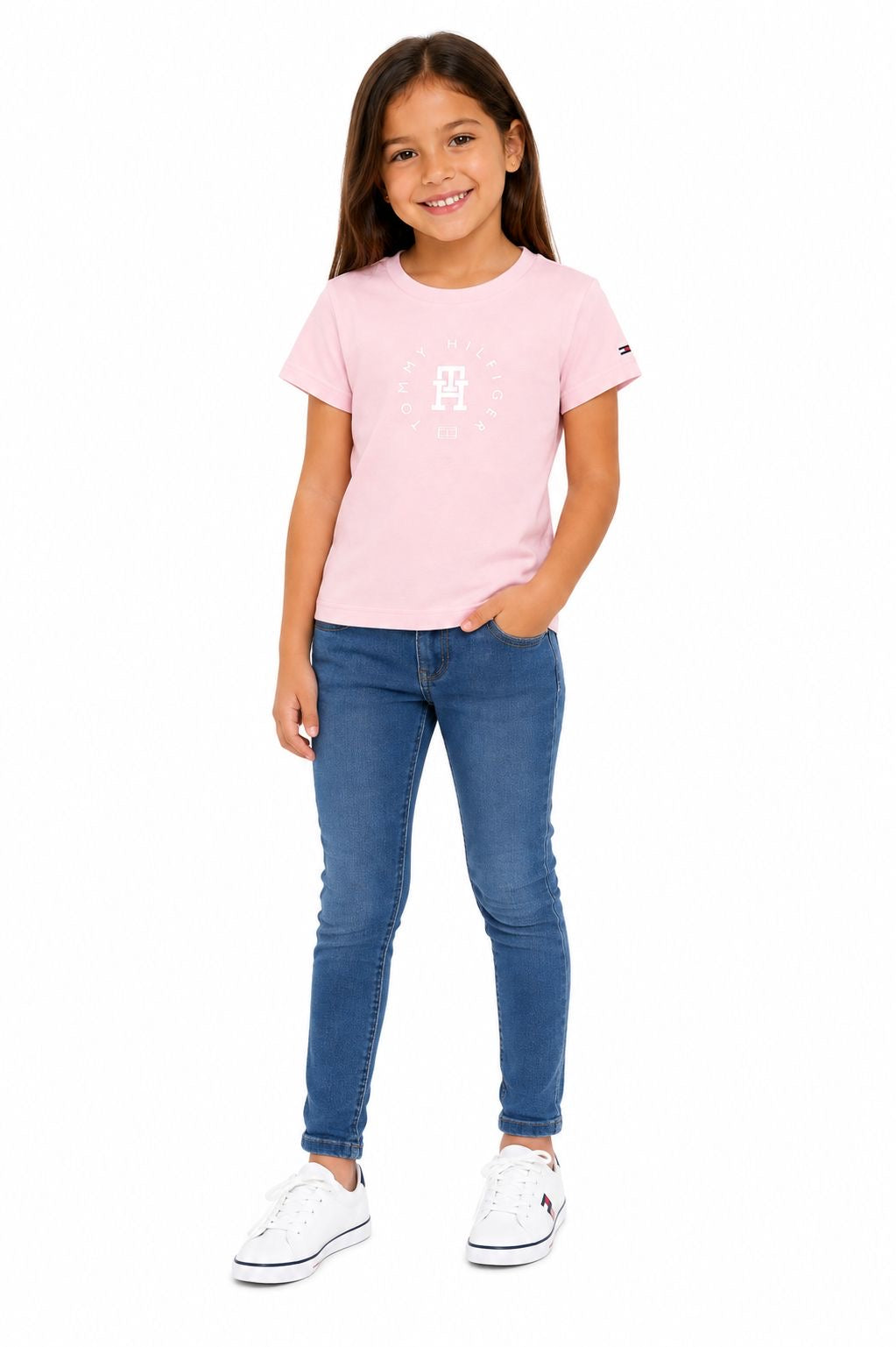Tommy Hilfiger-Pink short-sleeved t-shirt for girls