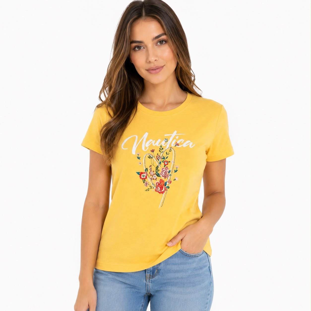 Nautica Heart And Flowers Graphic T-Shirt