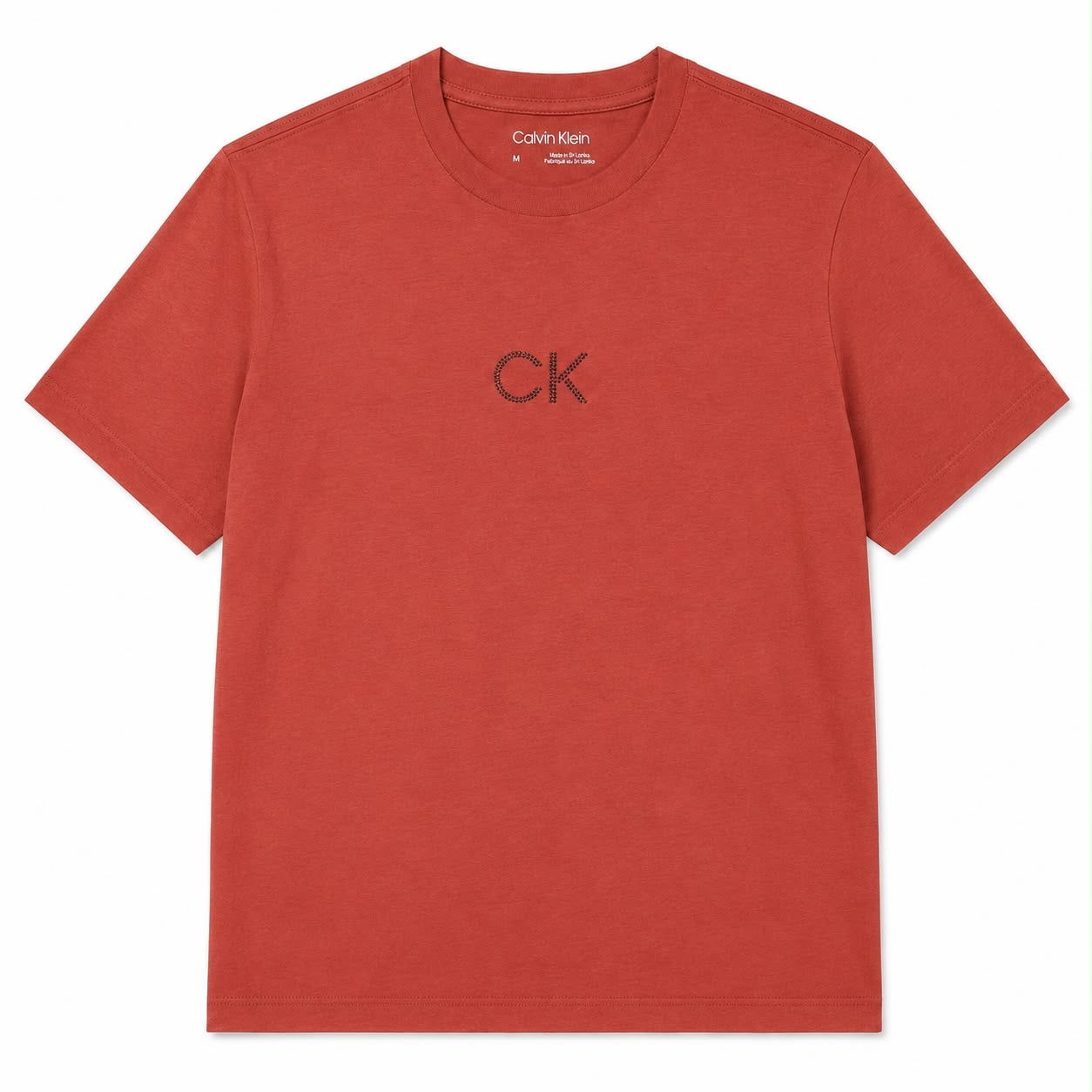 Calvin Klein red cotton t-shirt with a small CK logo