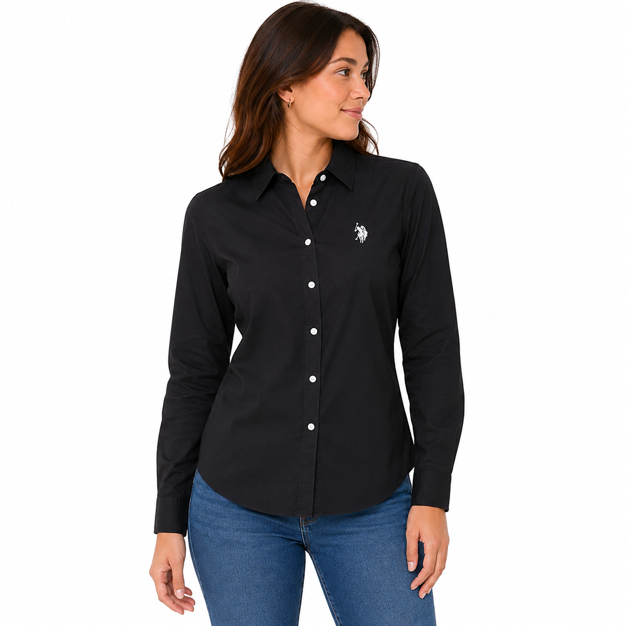 U.S. POLO ASSN-Long sleeve button shirt for ladies