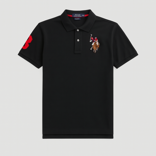 U.S. Polo Assn. Boy’s Multi Color Logo Solid Pique Polo Shirt