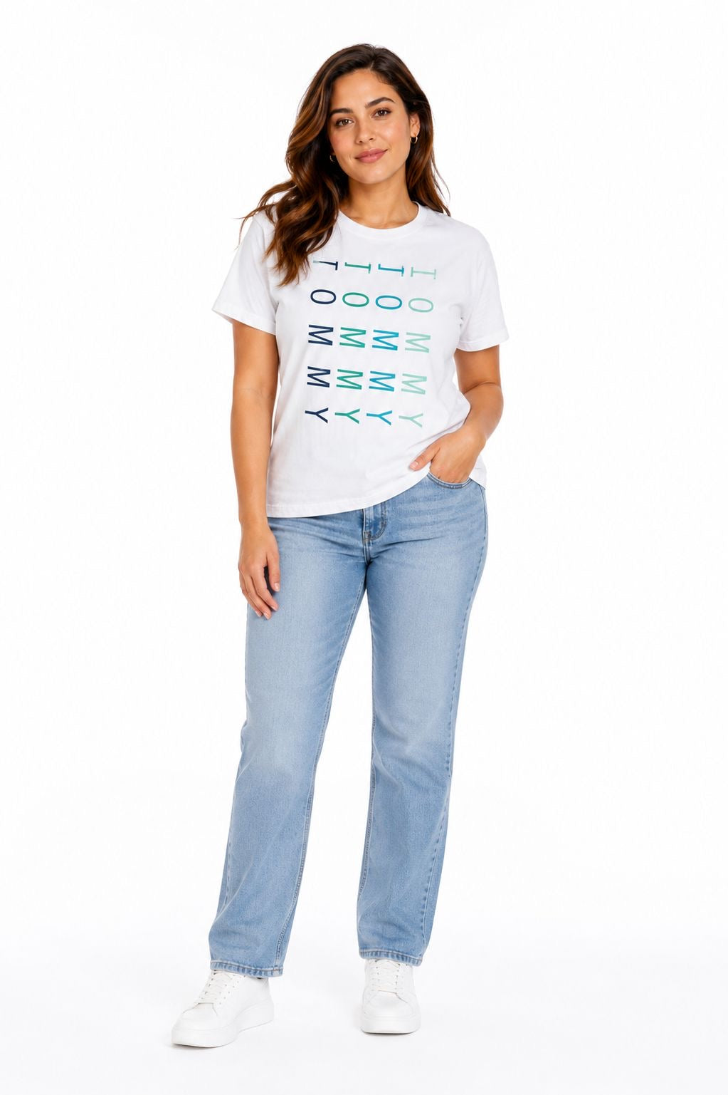 Tommy Hilfiger Sport Womens Ribbed Short Sleeve Scoop Neck T-Shirt