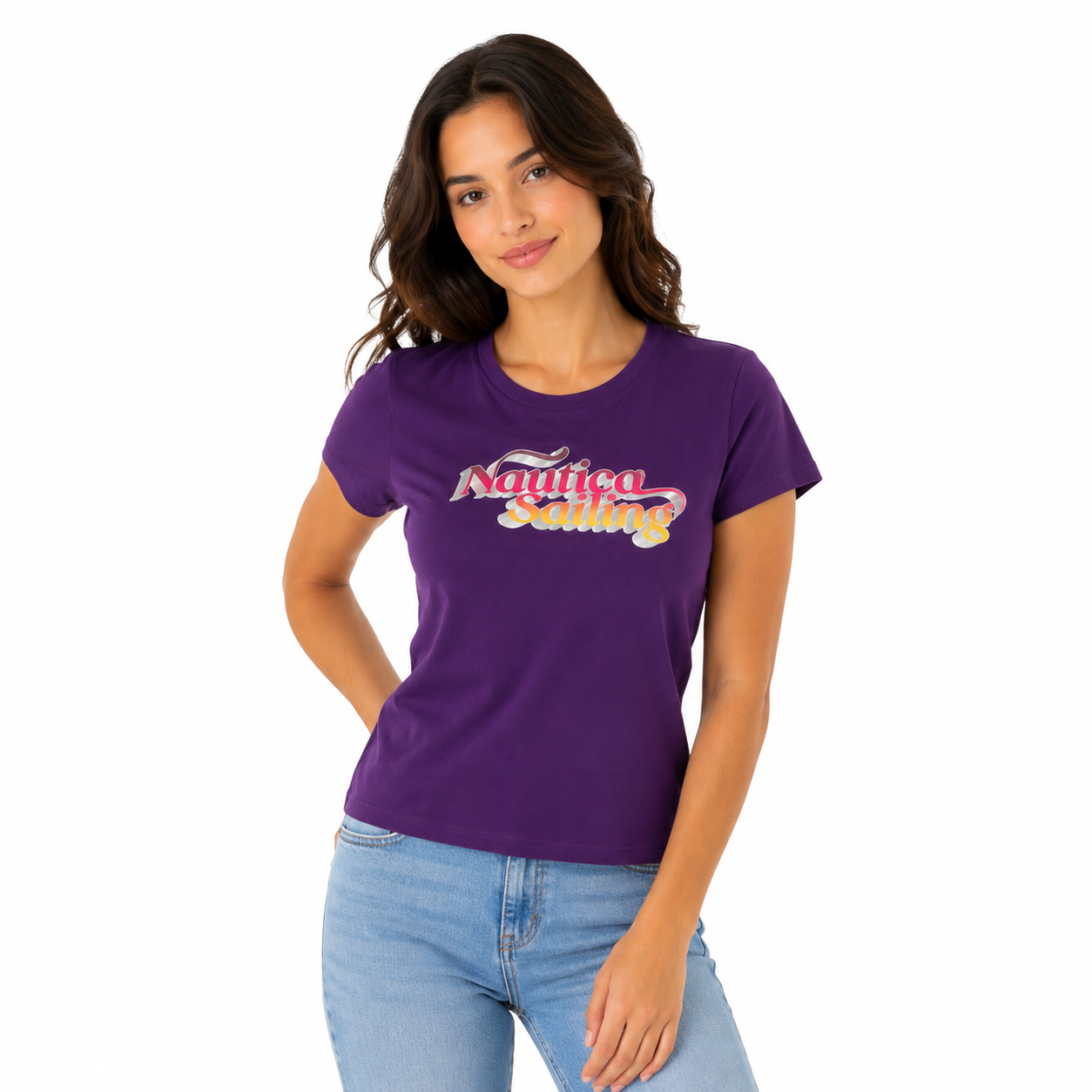 Náutica logo foil graphic t-shirt women’s