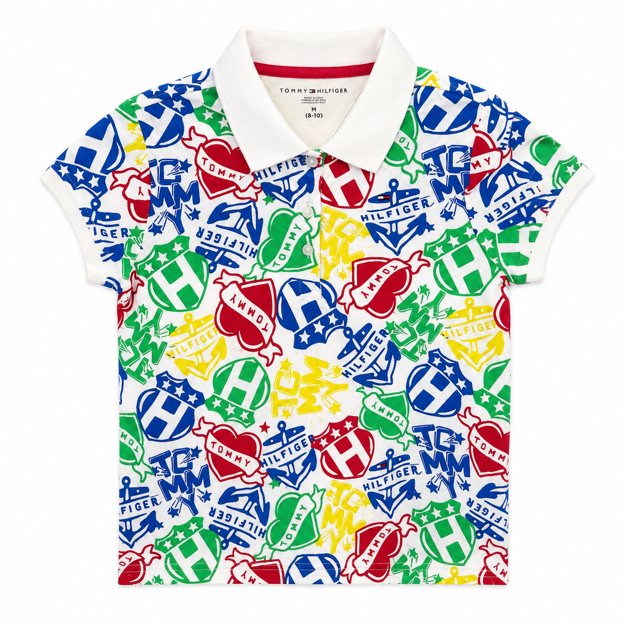 Tommy Hilfiger kids' allover mixed varsity stretch polo