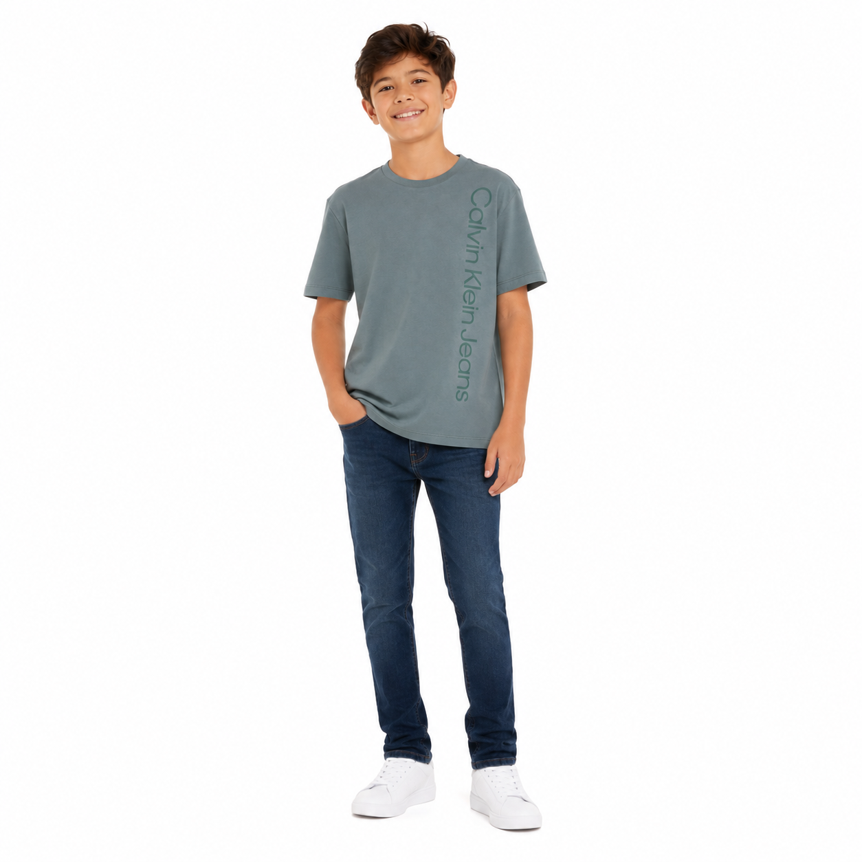 CALVIN KLEIN-Kids' Vertical Logo T-Shirt