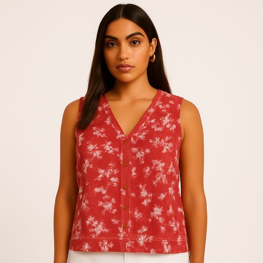Liz Claiborne Women's V Neck Sleeveless Blouse