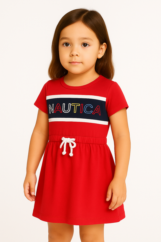 Nautica girls Short Sleeve Fashion Dress Casual Dress