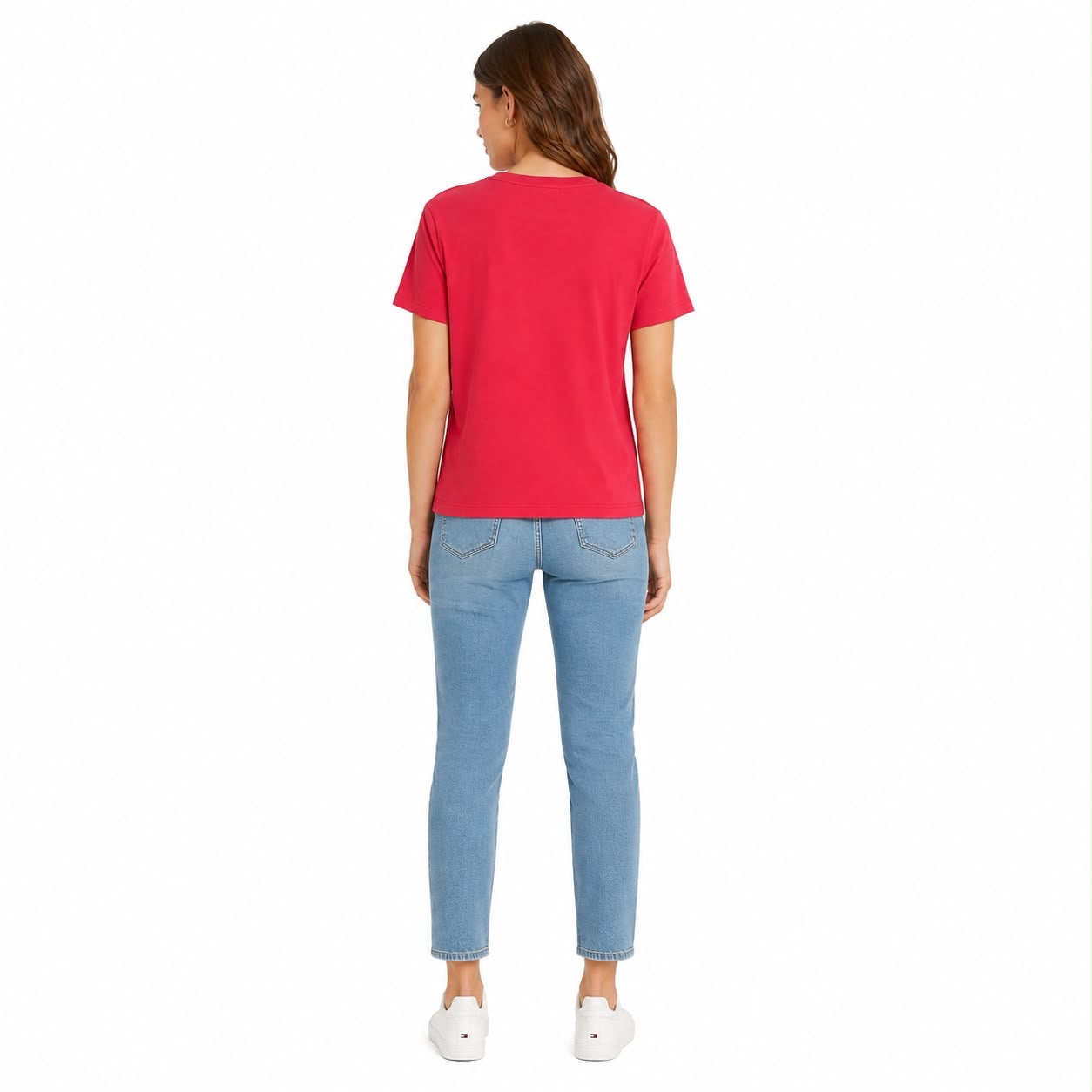 TOMMY HILFIGER-Gingham Script Monogram women's t-shirt