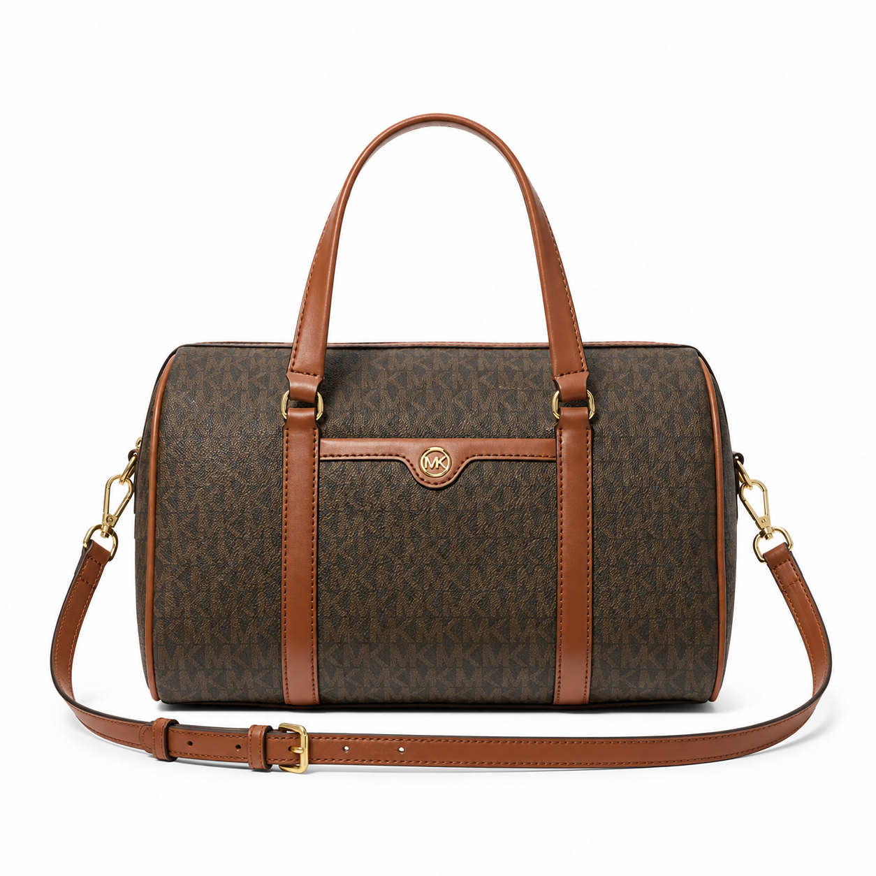 Michael Kors Jet Set Travel Medium Signature Logo Duffel Crossbody Bag