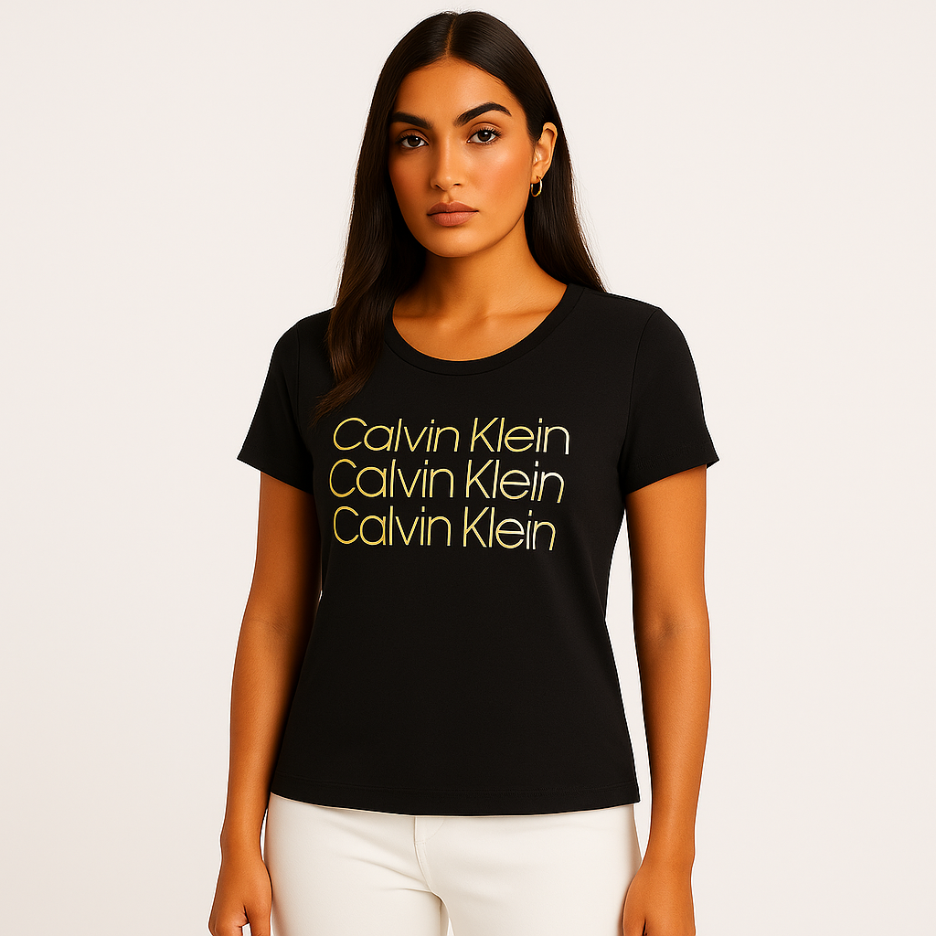 Calvin Klein Women’s Metallic Design T-Shirt