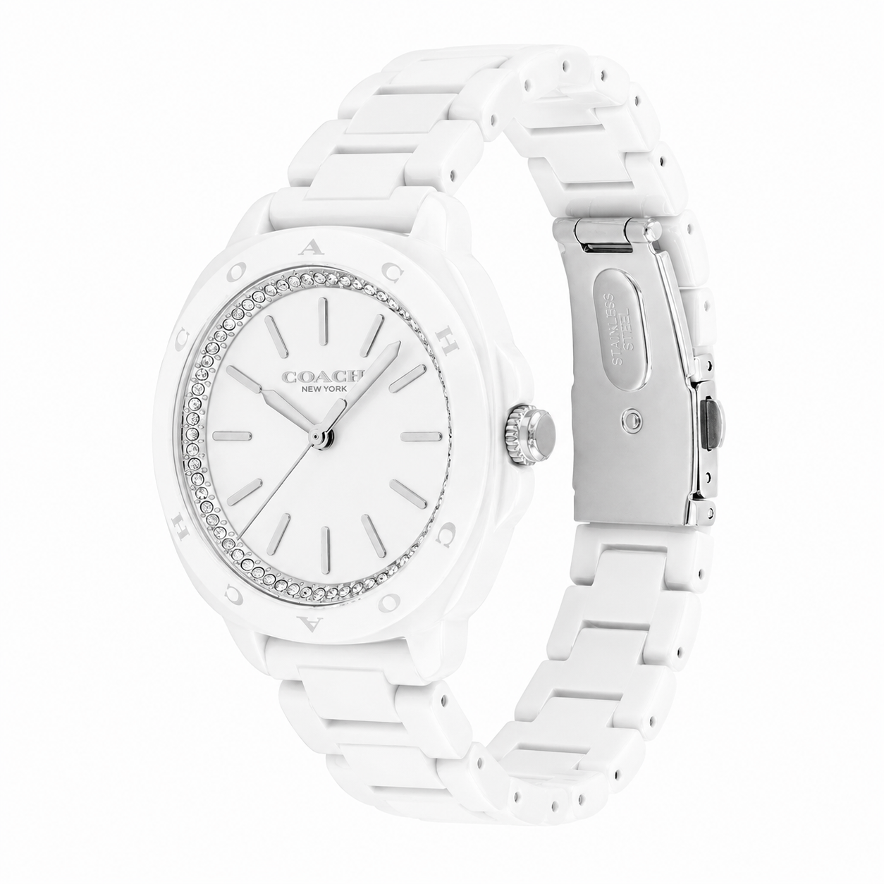 Coach Women's Kitt White Ceramic Watch
