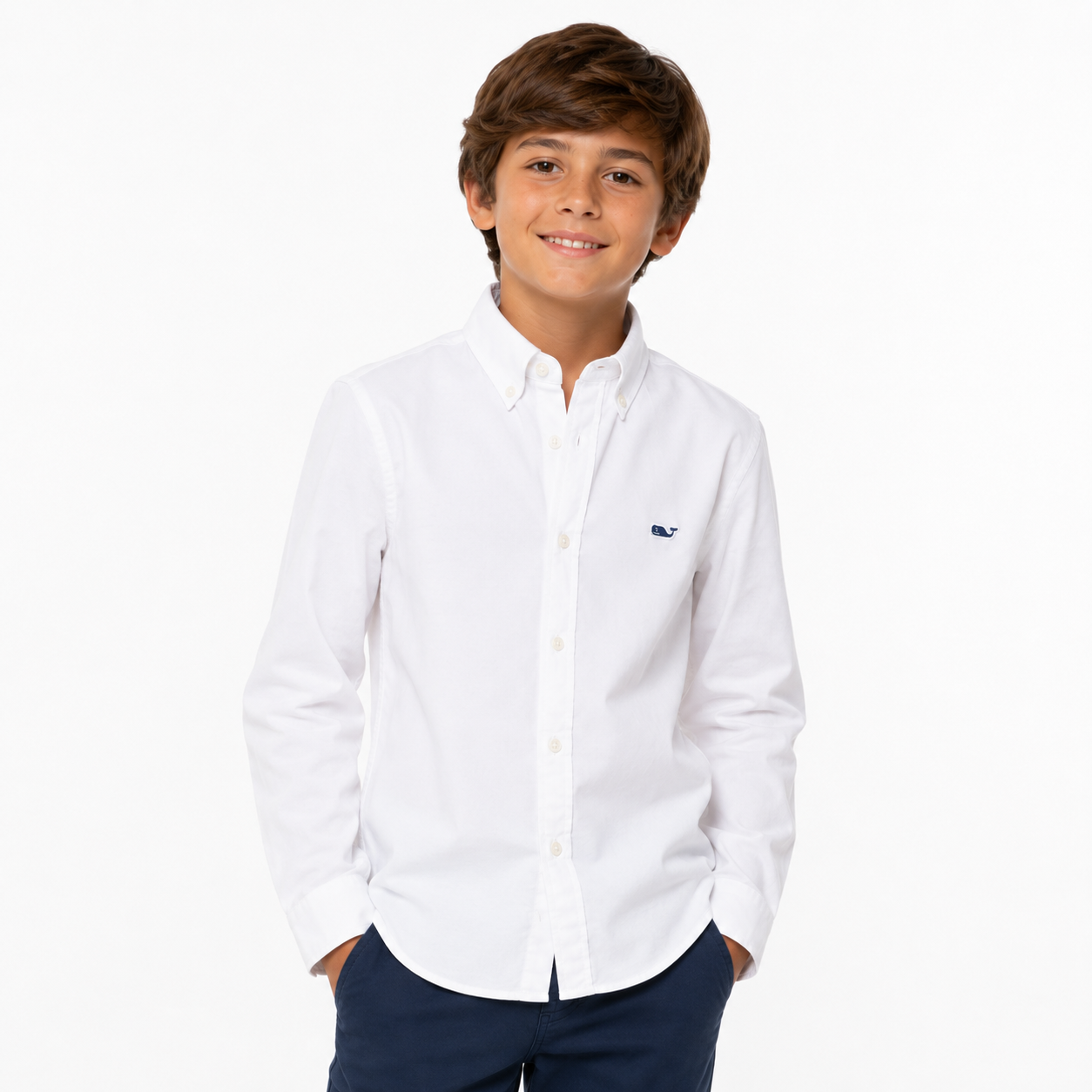 Vineyard Vines Boy's End Button Down Whale Shirt