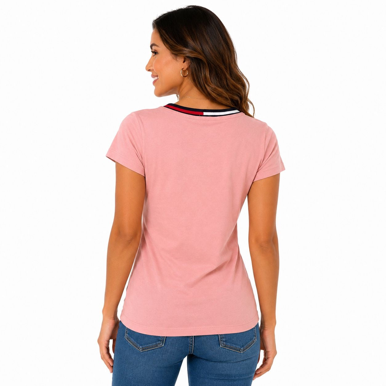 Tommy Hilfiger Women's Striped V-Neck Short-Sleeve T-Shirt