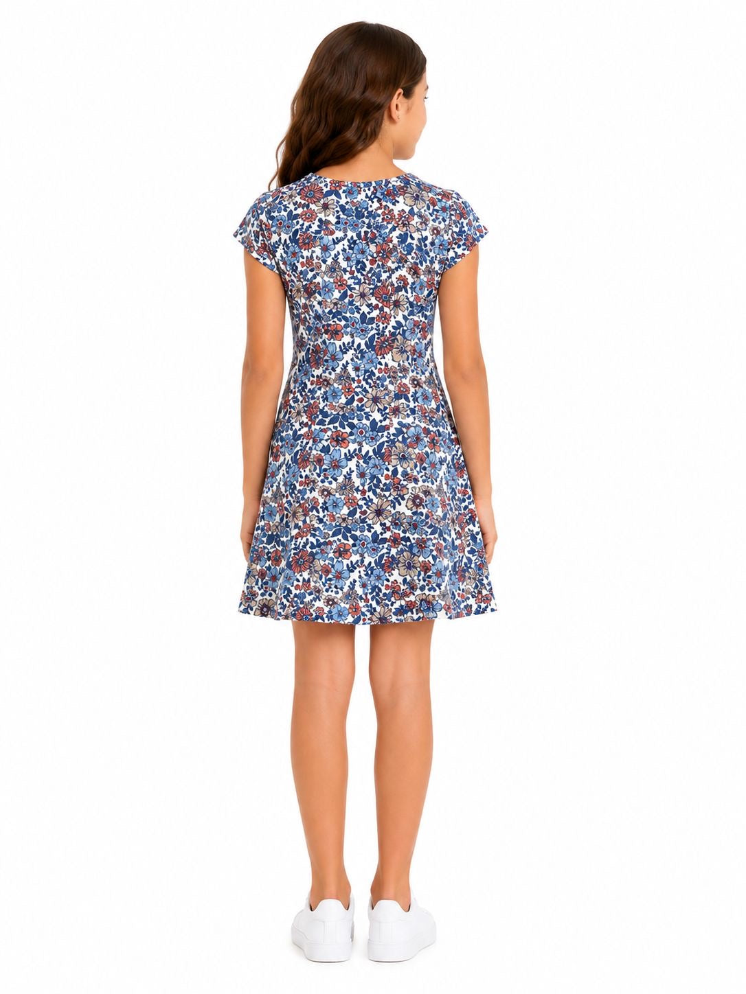 Lily Bleu-Short-sleeved dress with a floral print
