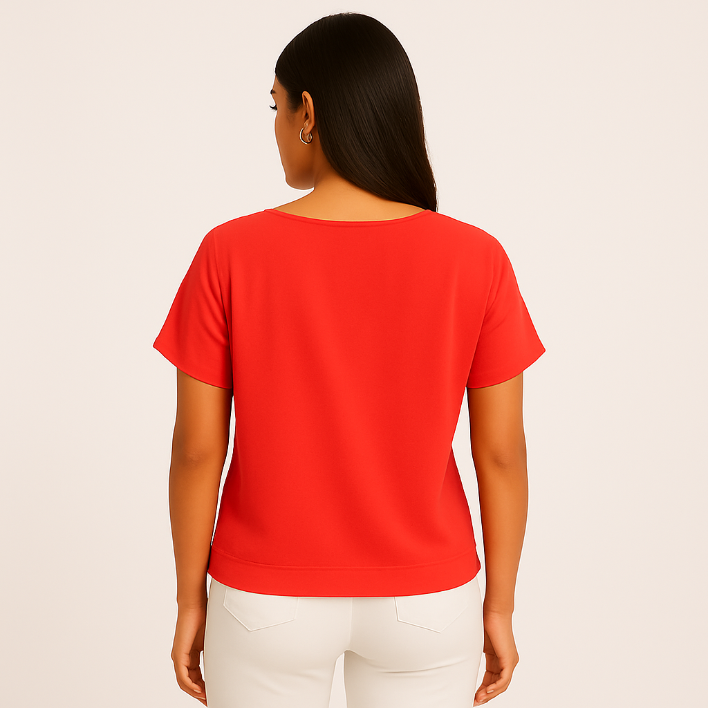 DKNY Sport by Donna Karen V-Neck Short Sleeve Slub Tee
