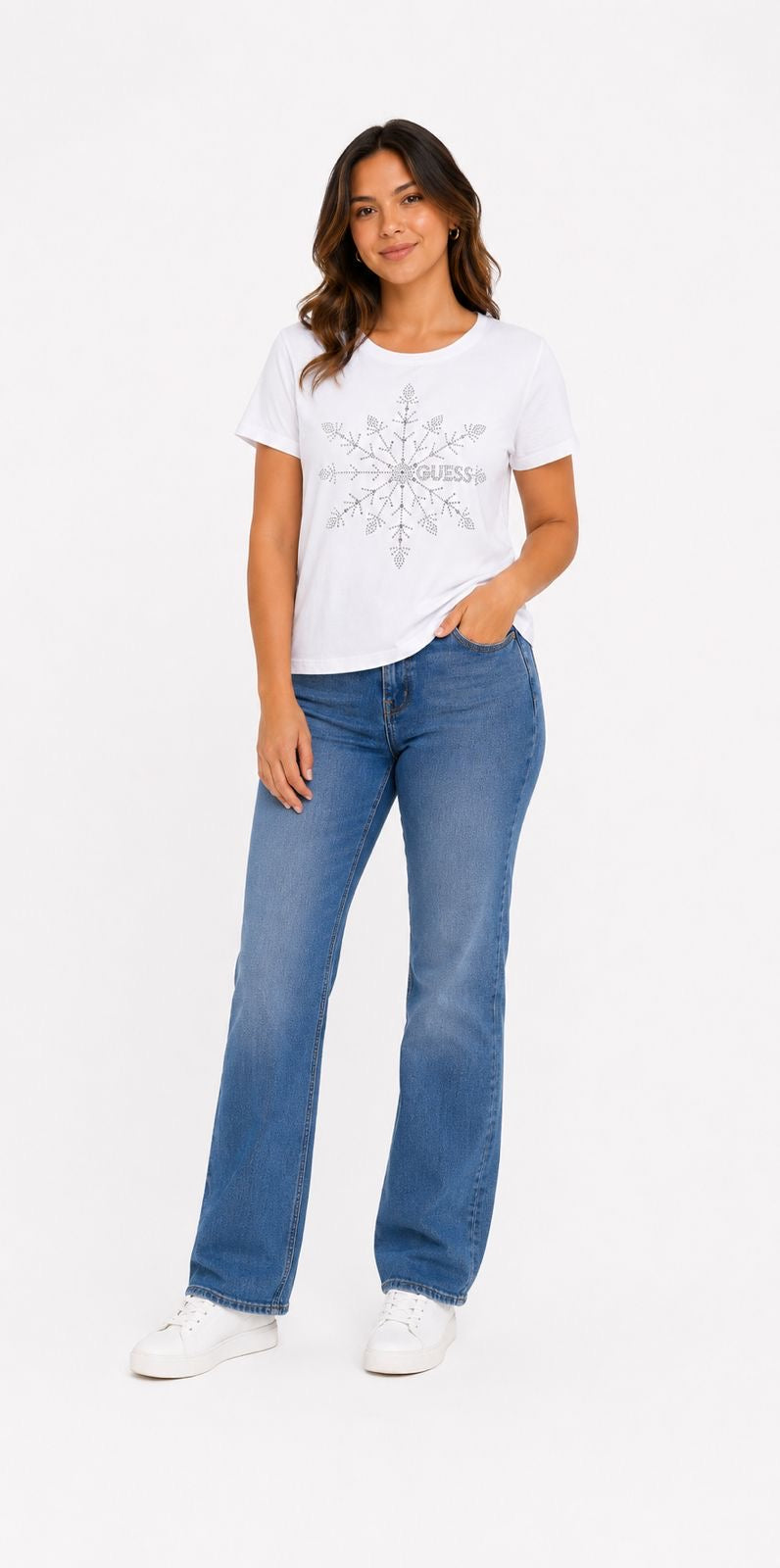 GUESS white short-sleeved t-shirt