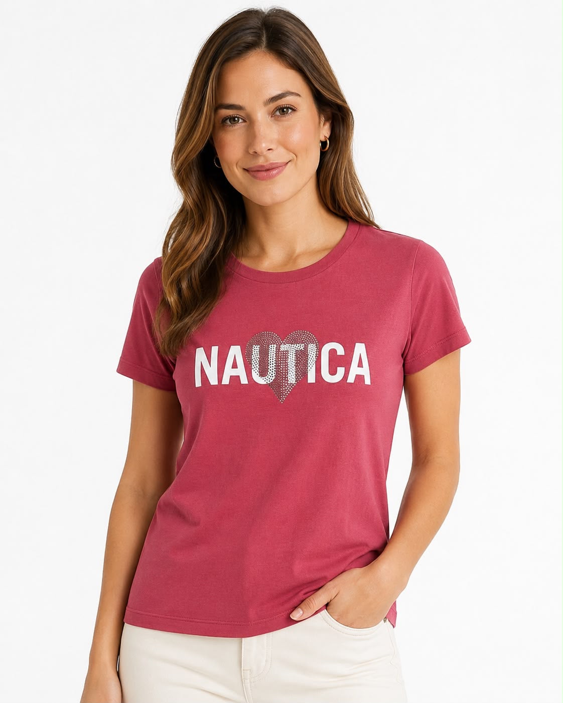 NAUTICA-Pink short-sleeved t-shirt