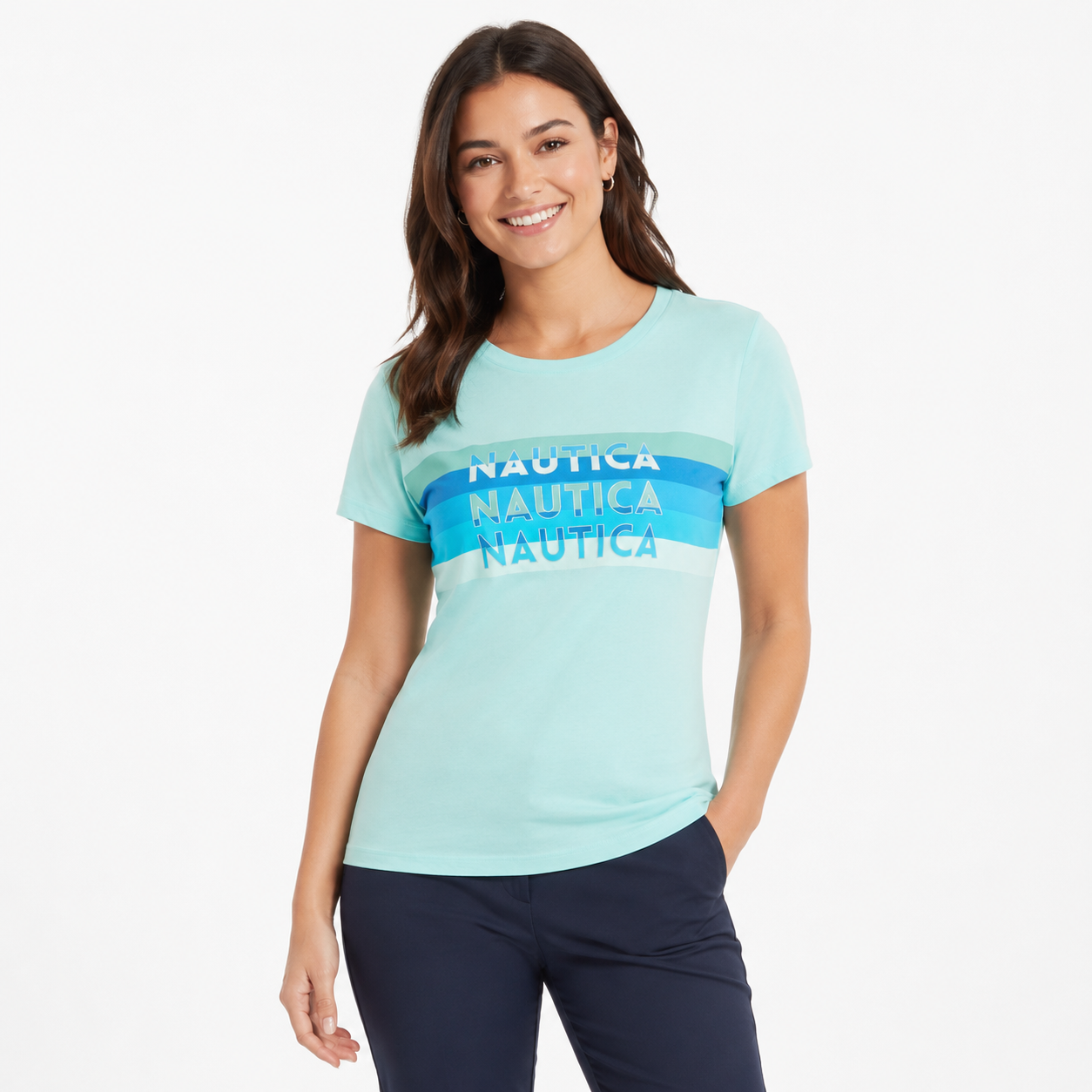 Nautica Women's Open-Front Captain's Jacket in Night Sky T-Shirt