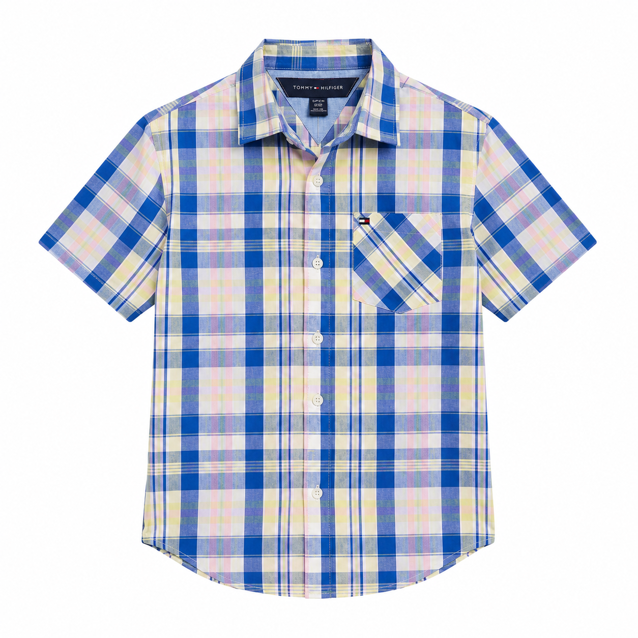 Tommy Hilfiger short-sleeved plaid shirt for kids