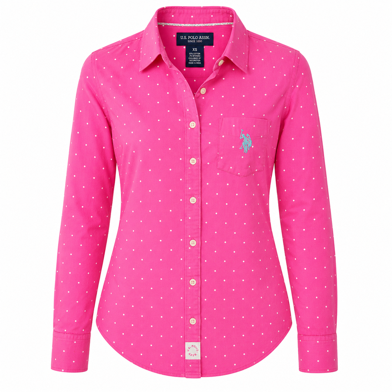 U.S Polo Assn Dot Poplin Long Sleeve Shirt