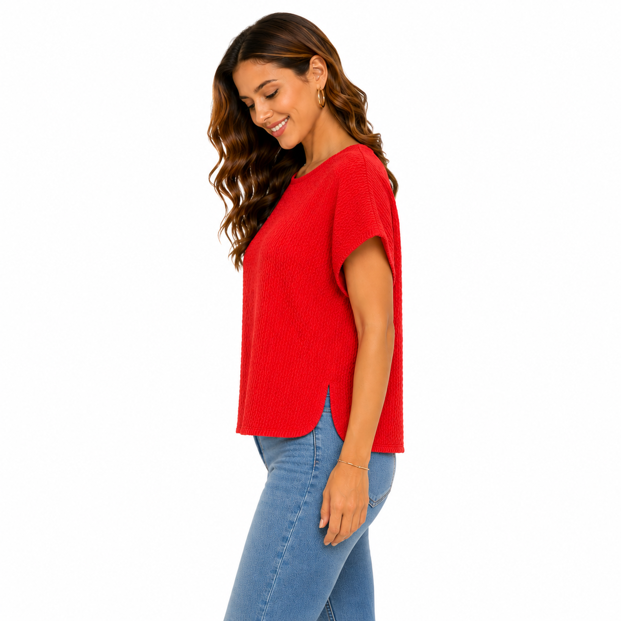 Anne Klein's blouse is a round neck garment