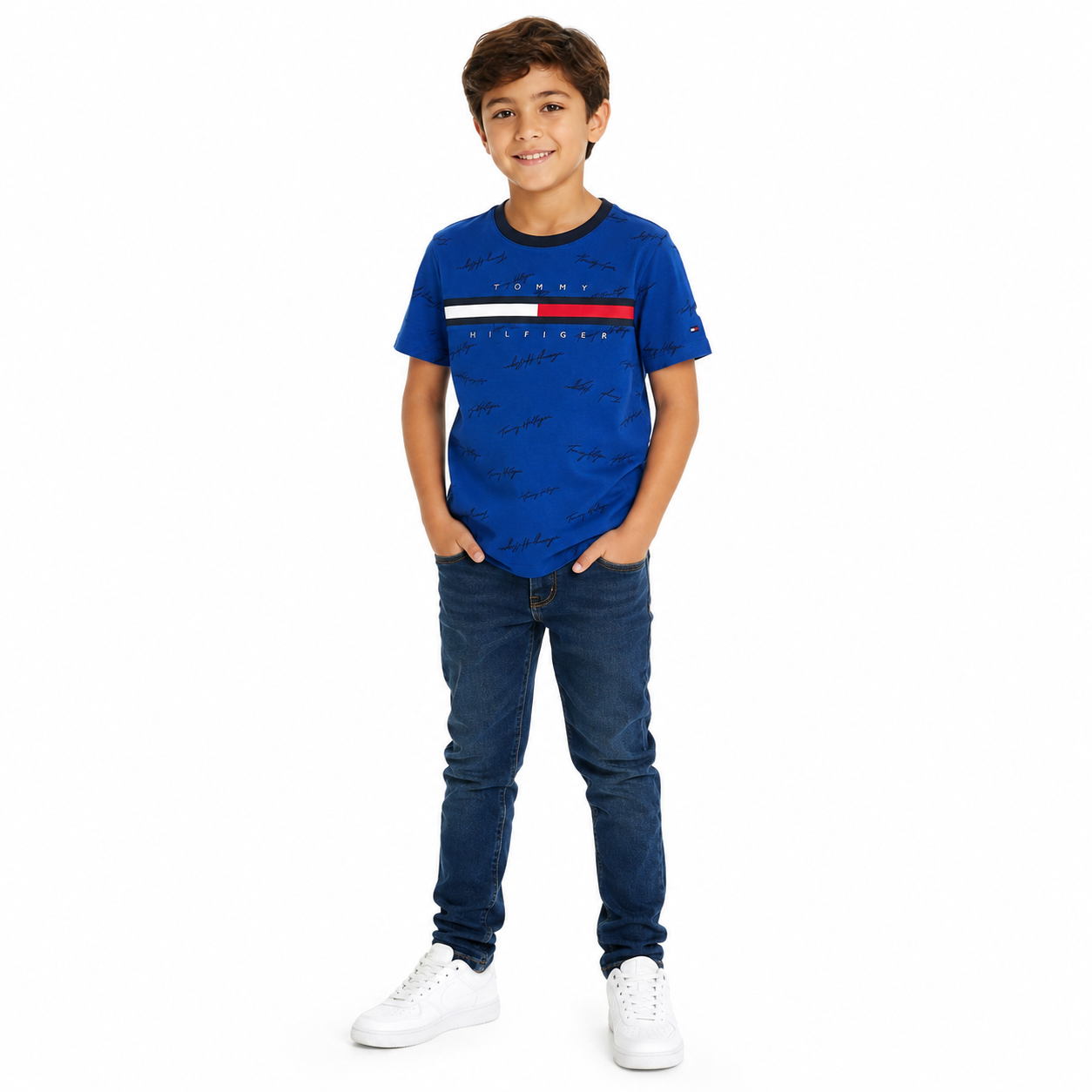 Tommy Hilfiger Kids' Signature Flag Stripe Logo T-Shirt