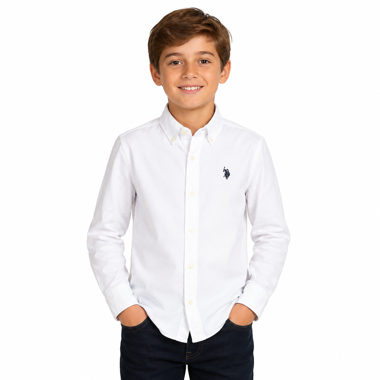 U.S. POLO ASSN-BOYS LONG SLEEVE OXFORD WOVEN SHIRT